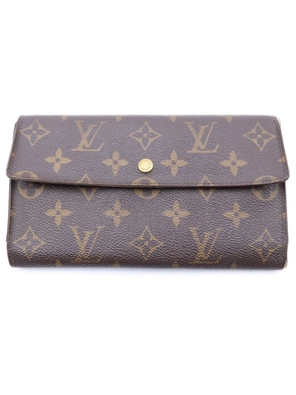 Louis Vuitton Monogram Porte Monnaie Credit Wallet Brown